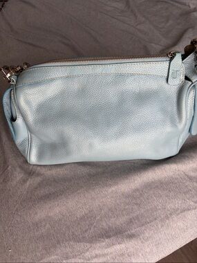 Tod's Pale Blue Pebbled Leather Shoulder Bag